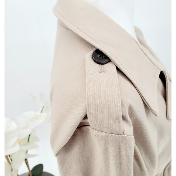 Simply Vera Vera Wang Womens Camel Belted Single Breast Trench Coat Size XL - Picture 3 of 11